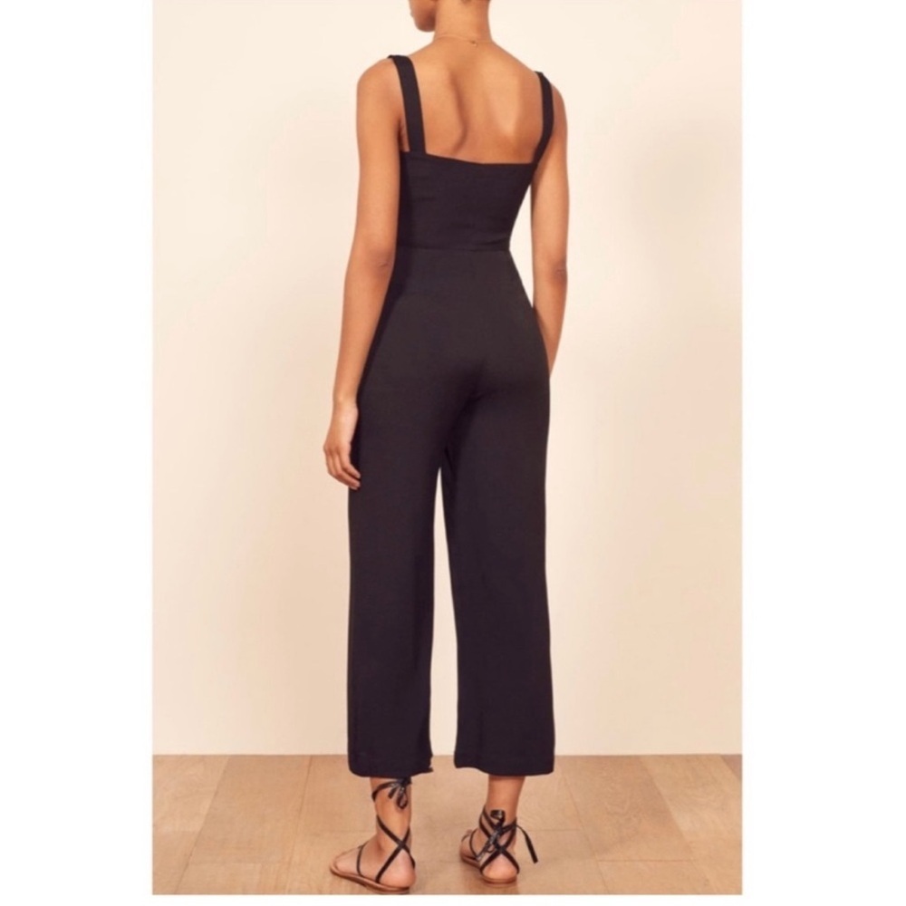 Reformation Black Square-Neck Button Jumpsuit - Picture 3 of 8
